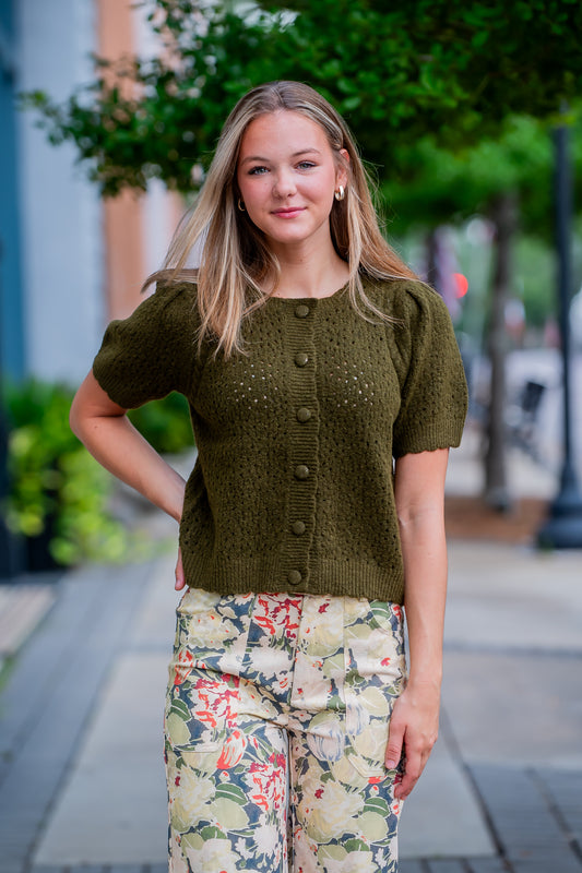 Jana Sweater Cardigan-Olive