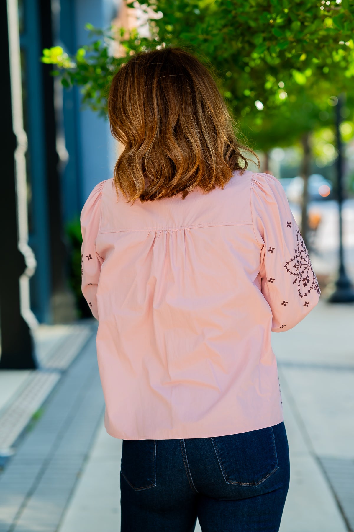 Cody Embroidered Top-Dusty Rose