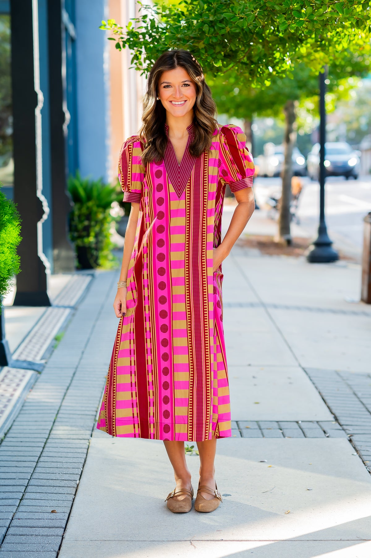 Loxley Abstract Dress-Plum