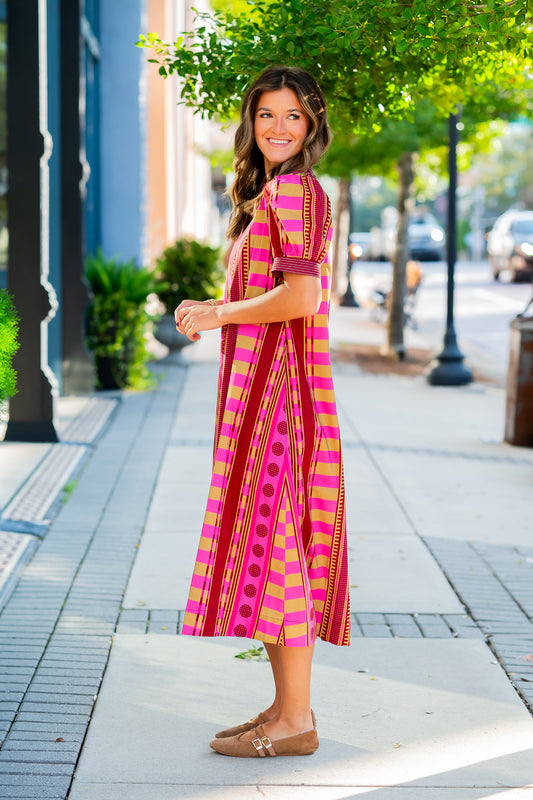 Loxley Abstract Dress-Plum