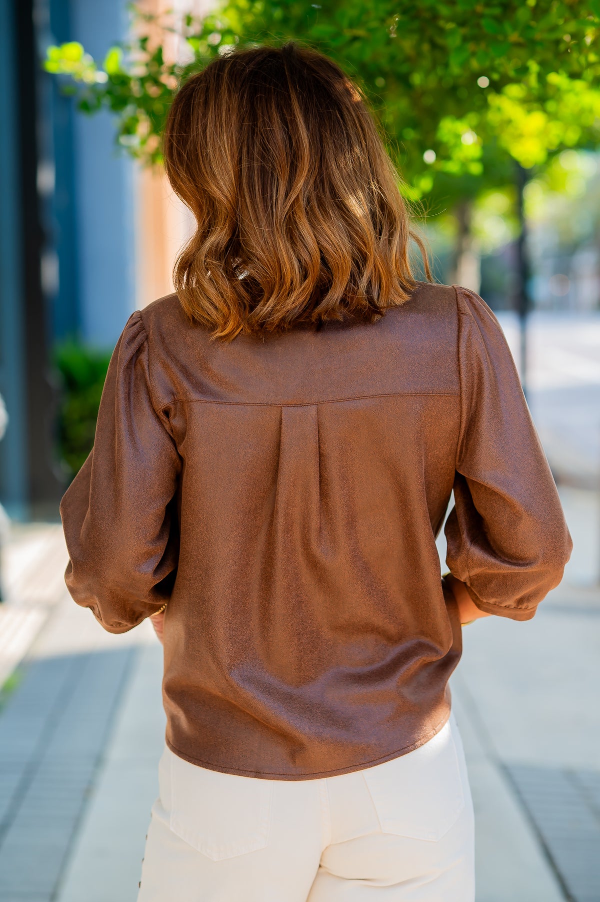 Galette Faux Leather Top