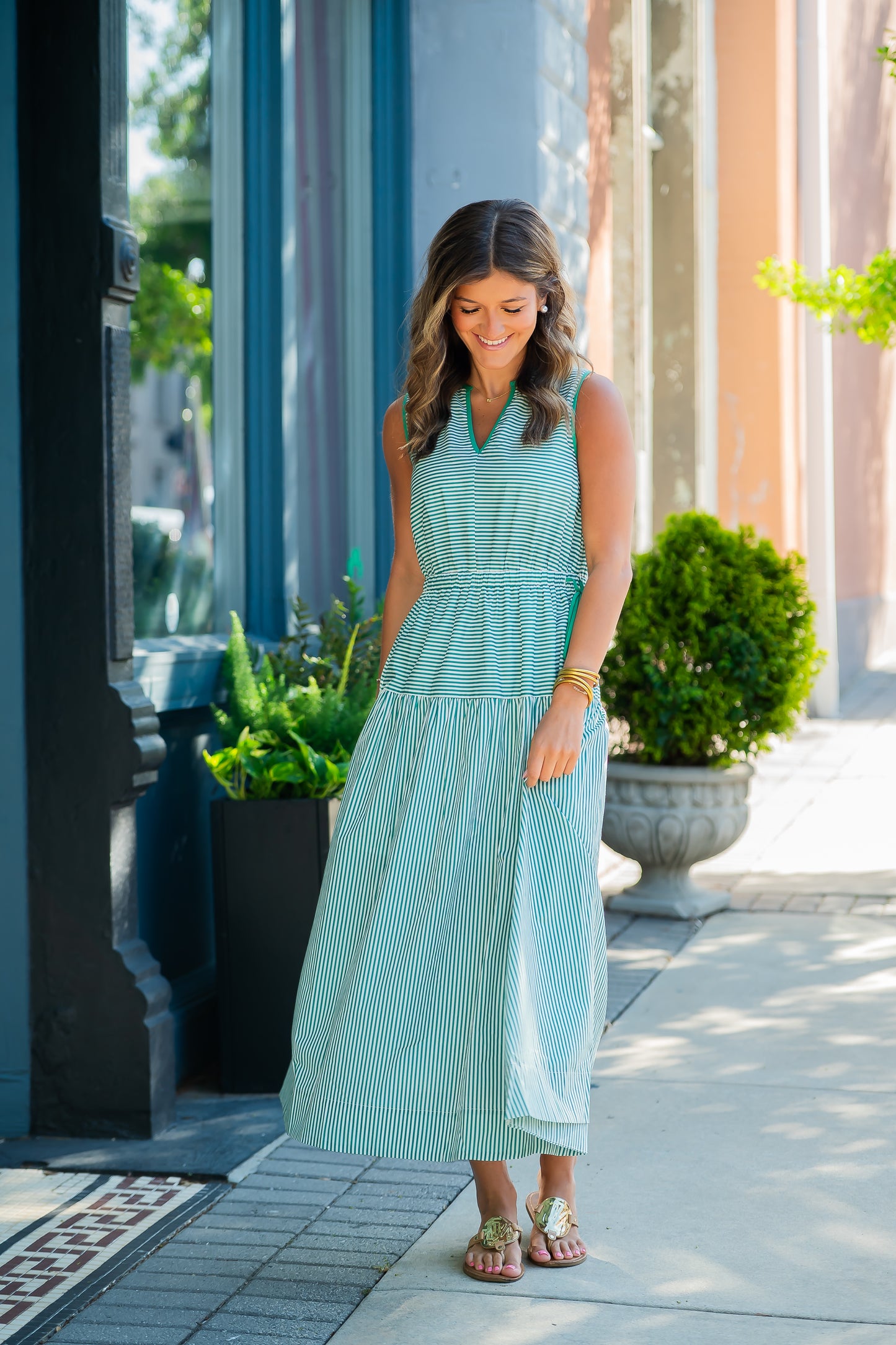 Selah Striped Tiered Dress