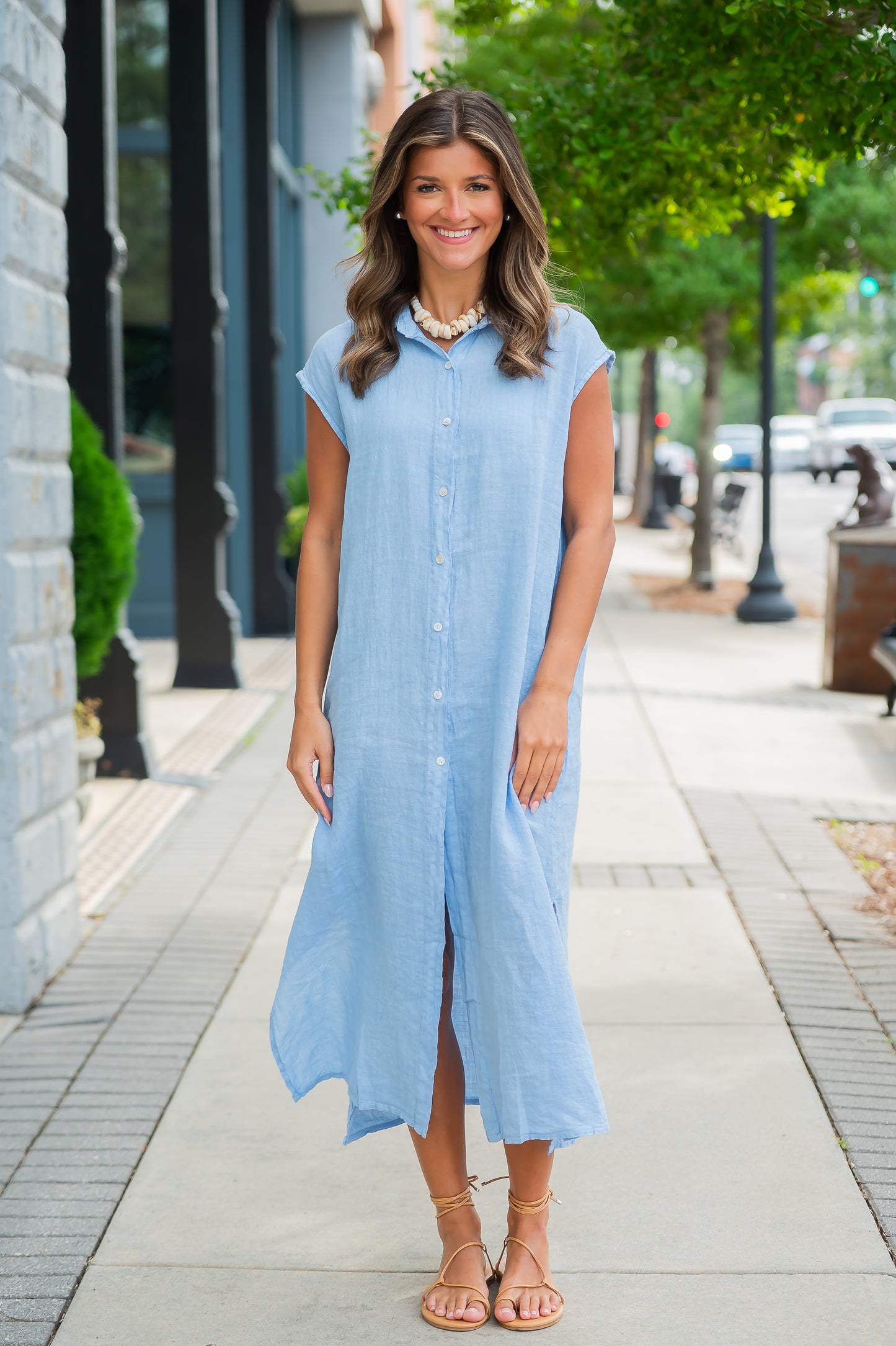 Candace Crinkle Linen Dress
