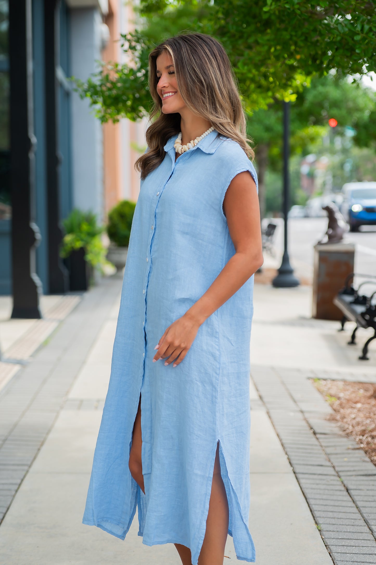Candace Crinkle Linen Dress