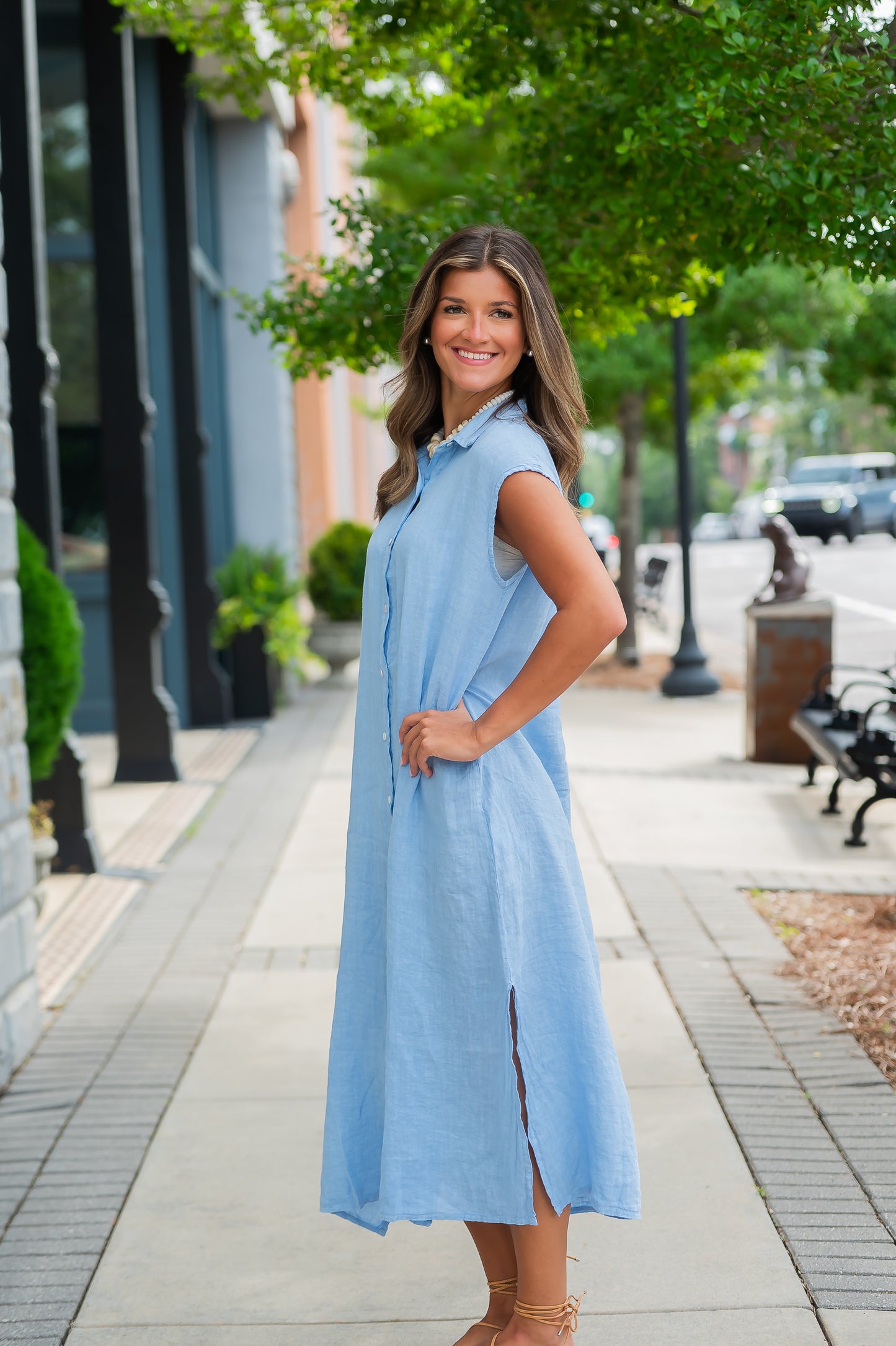 Candace Crinkle Linen Dress