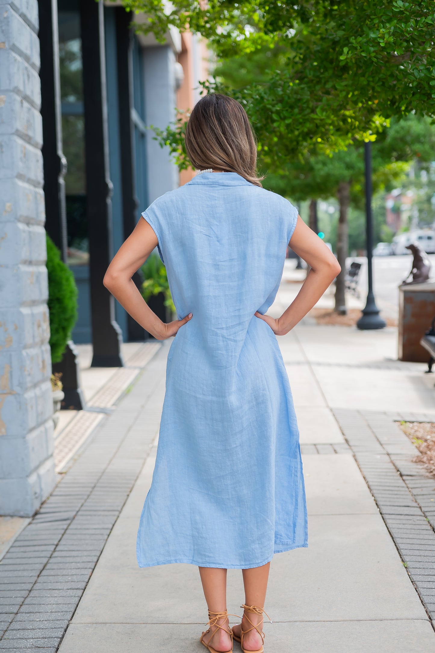 Candace Crinkle Linen Dress