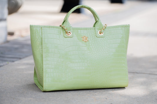 Missy Tote Lime Patent EC