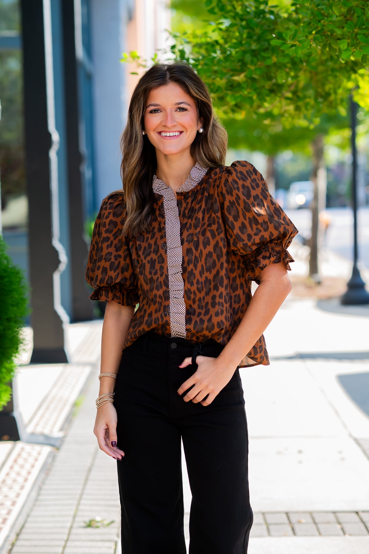Bree Brown Leopard Top