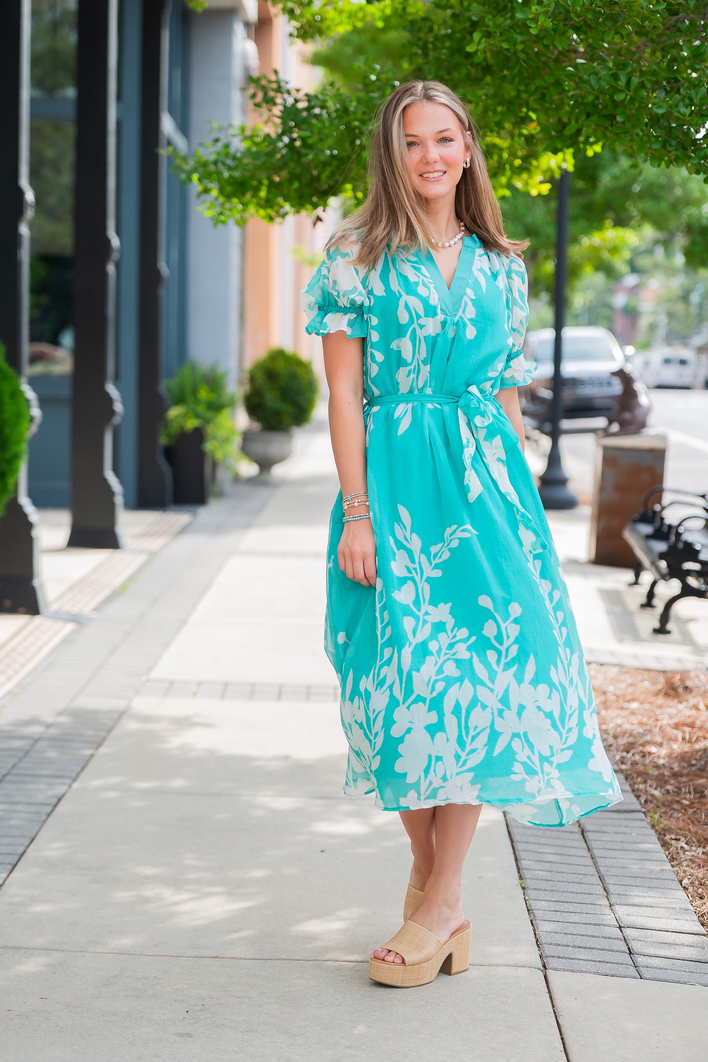 Bonnie Floral Dress-Jelly Mint