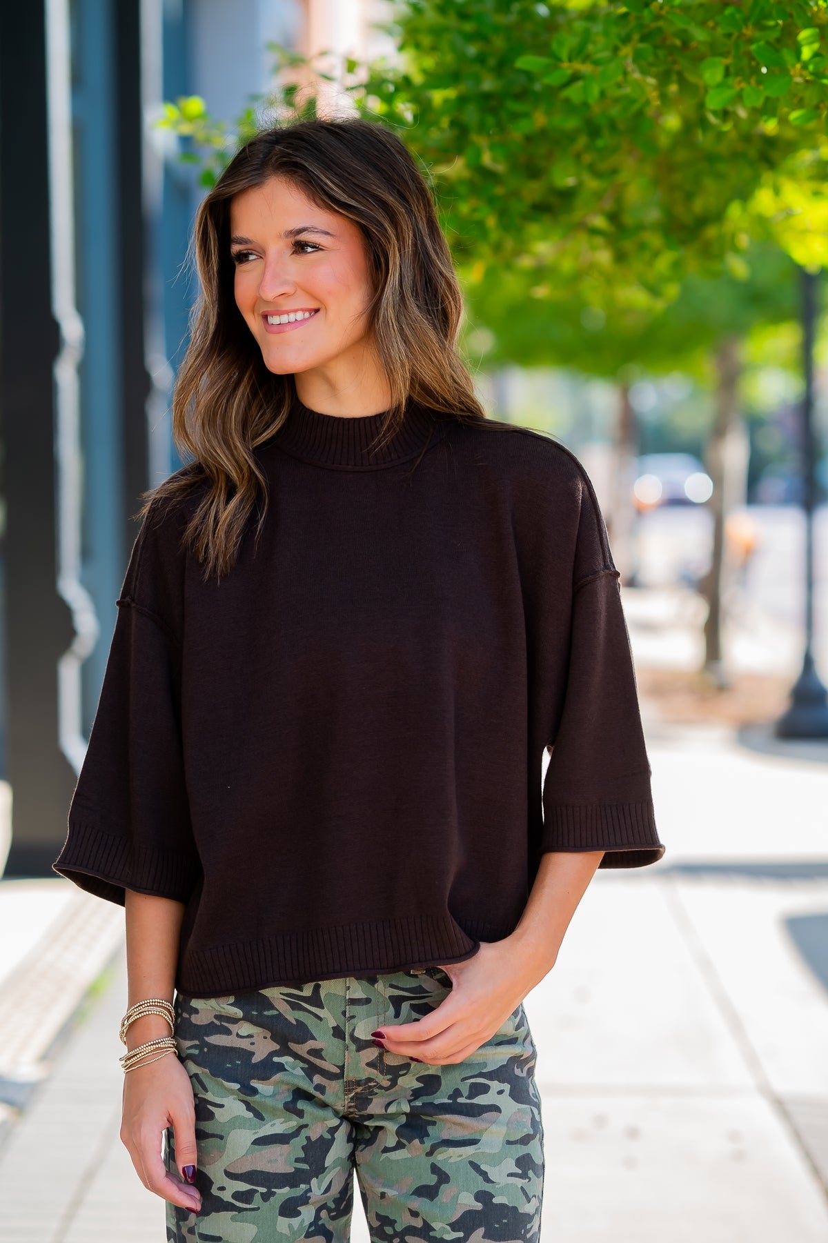 Tillie SS Sweater-Brown