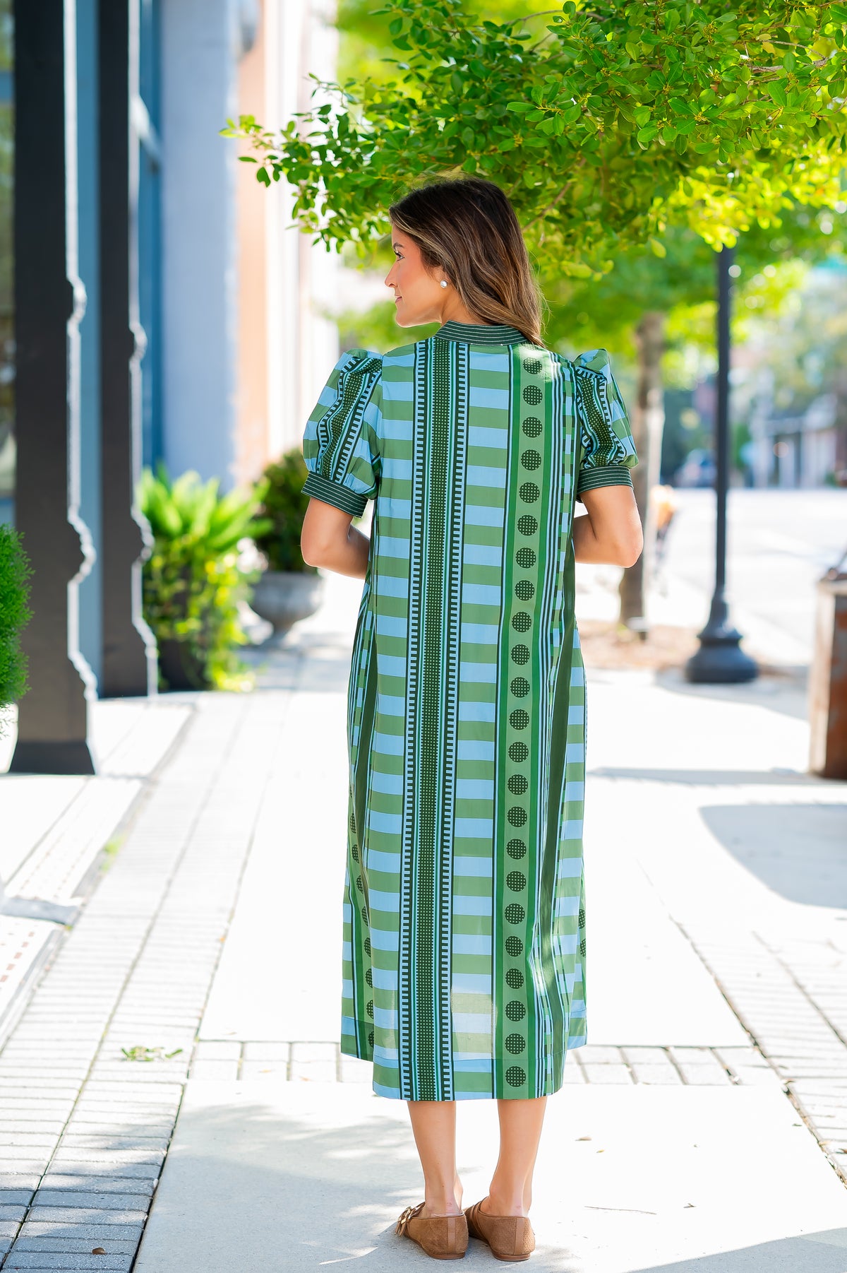 Loxley Abstract Dress-Olive