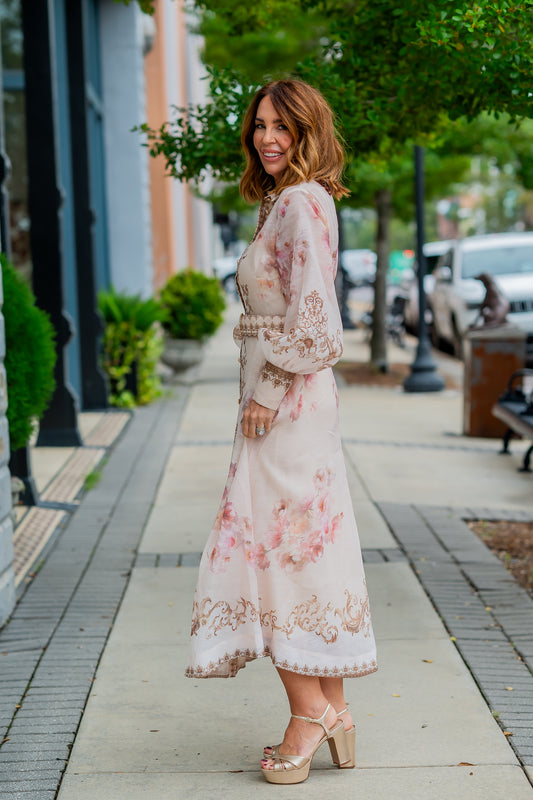 Claiborne Floral Printed Belted Dress
