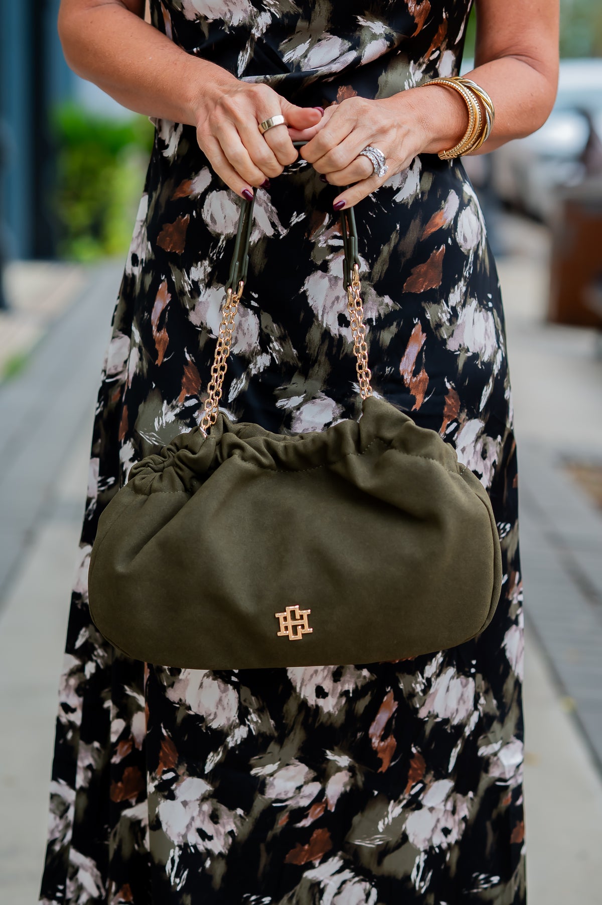 Zyla Floral Satin Dress