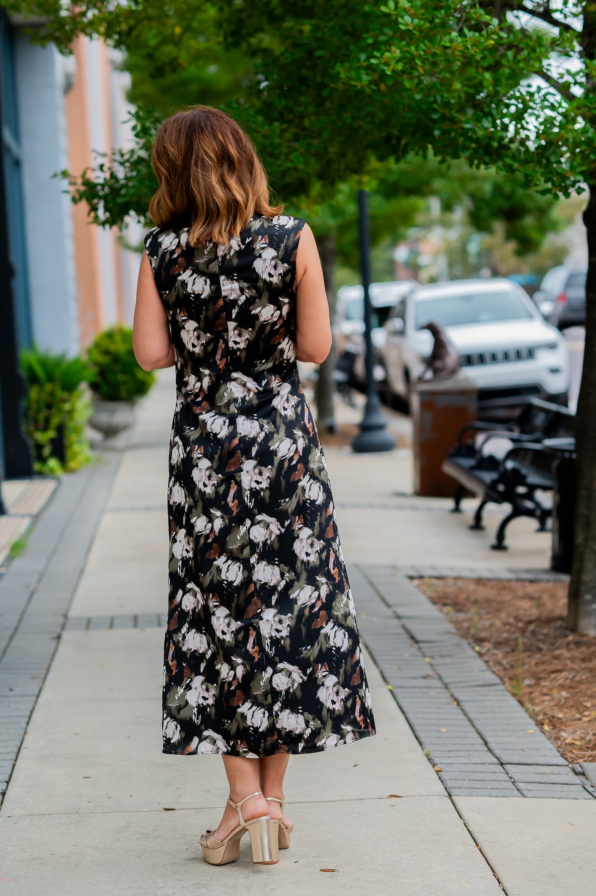 Zyla Floral Satin Dress