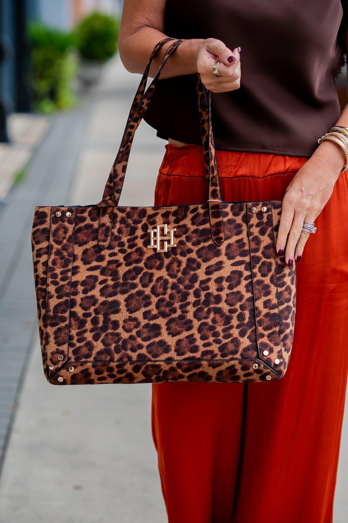 Verona Silky Pants-Rust