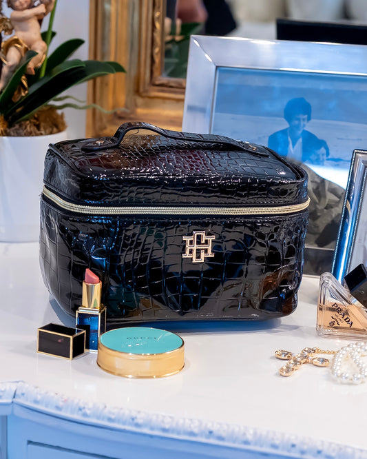 Hampton Train Case Black Patent EC