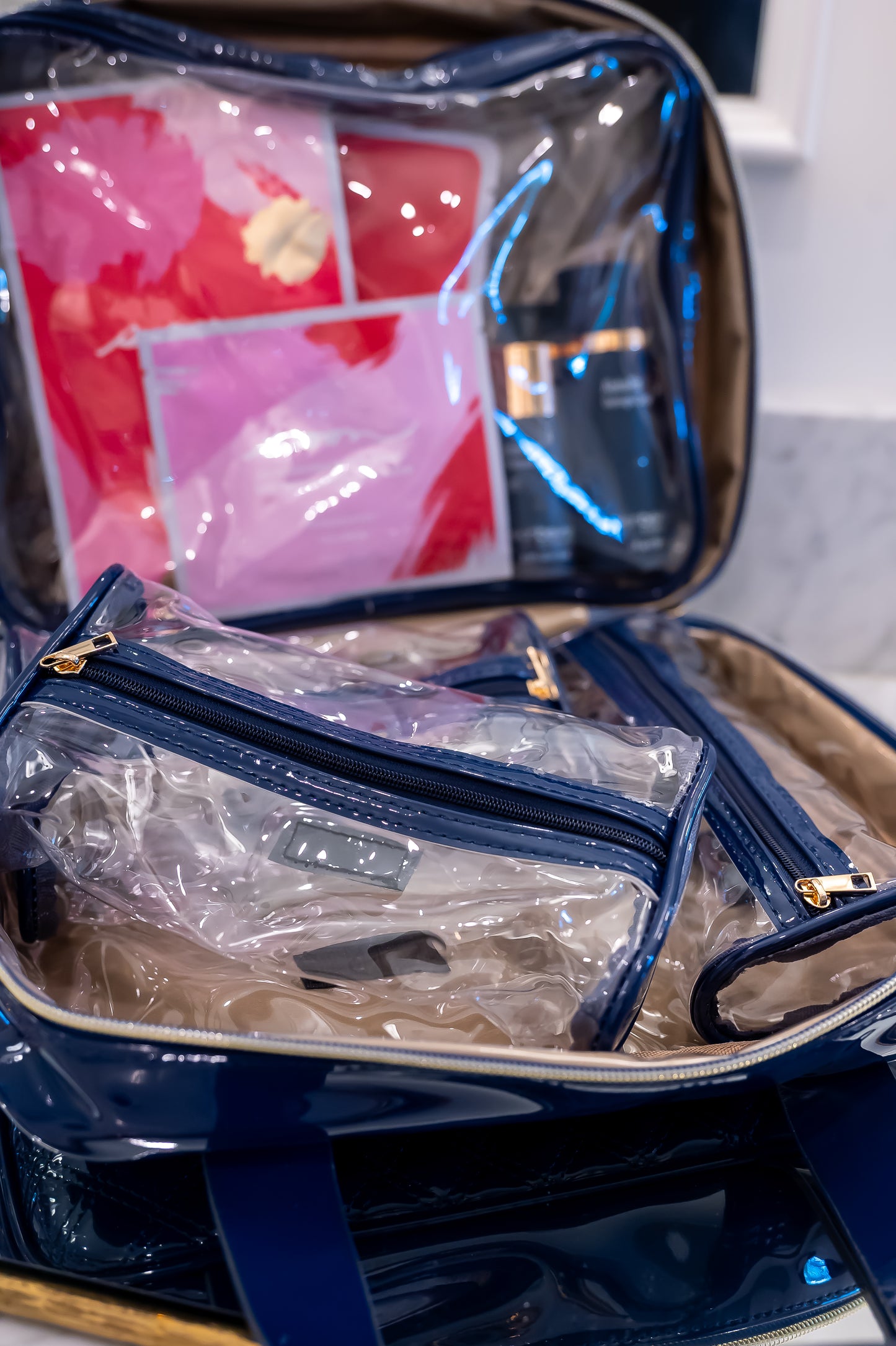 Punta Cana Large Case Navy Patent