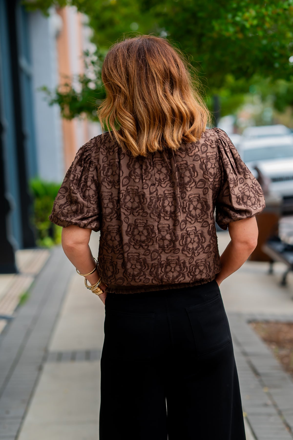 Rey Burn Out Floral Top