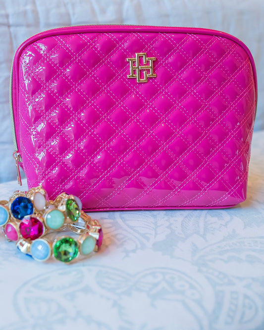 Capri Large Pouch Hot Pink Patent