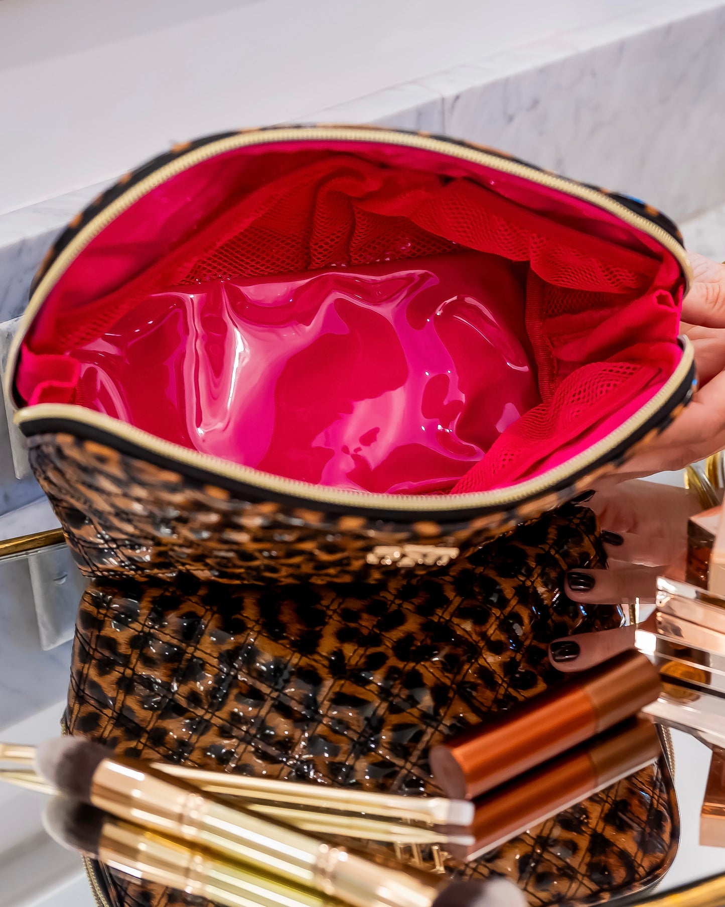 Capri Large Pouch Spotted Patent