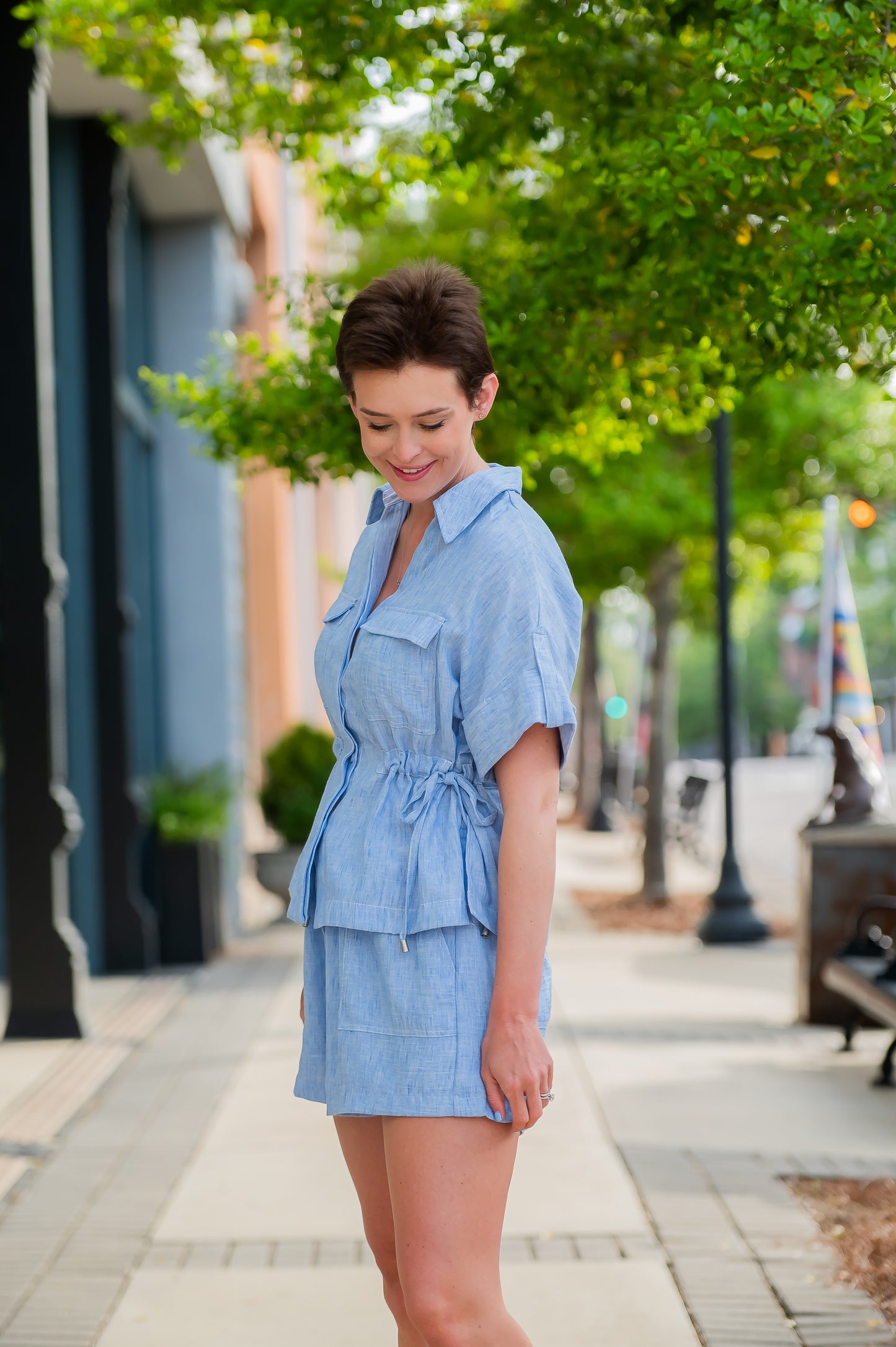Gretchen Chambray Pull On Shorts