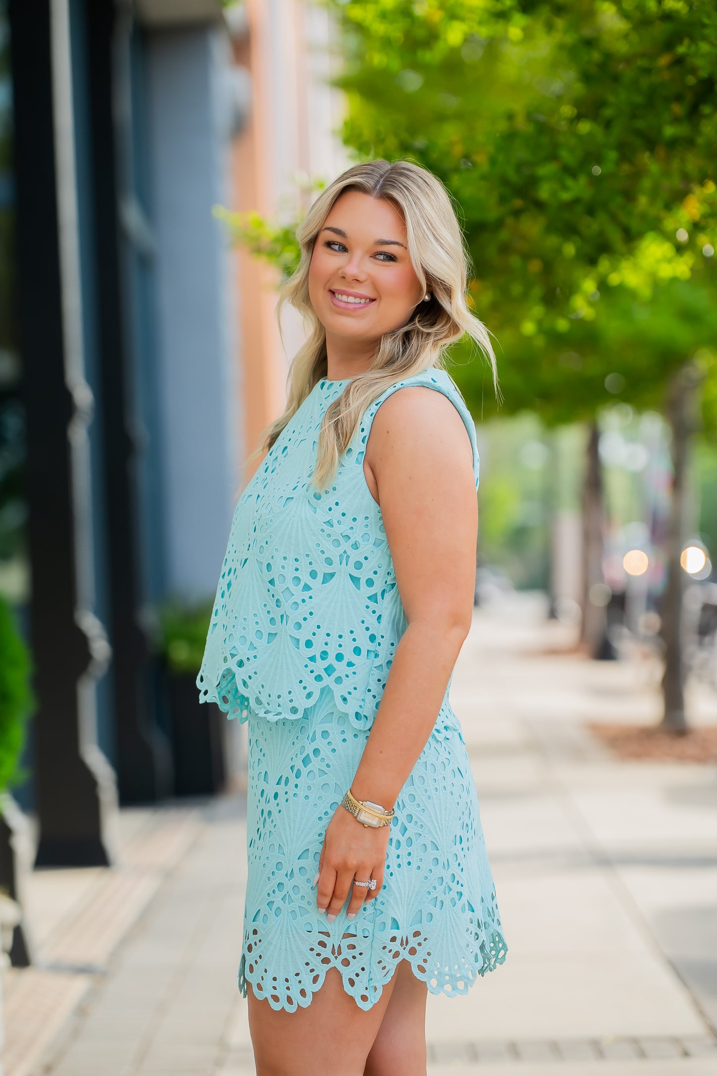 Magnolia Eyelet Cotton Sleeveless Top