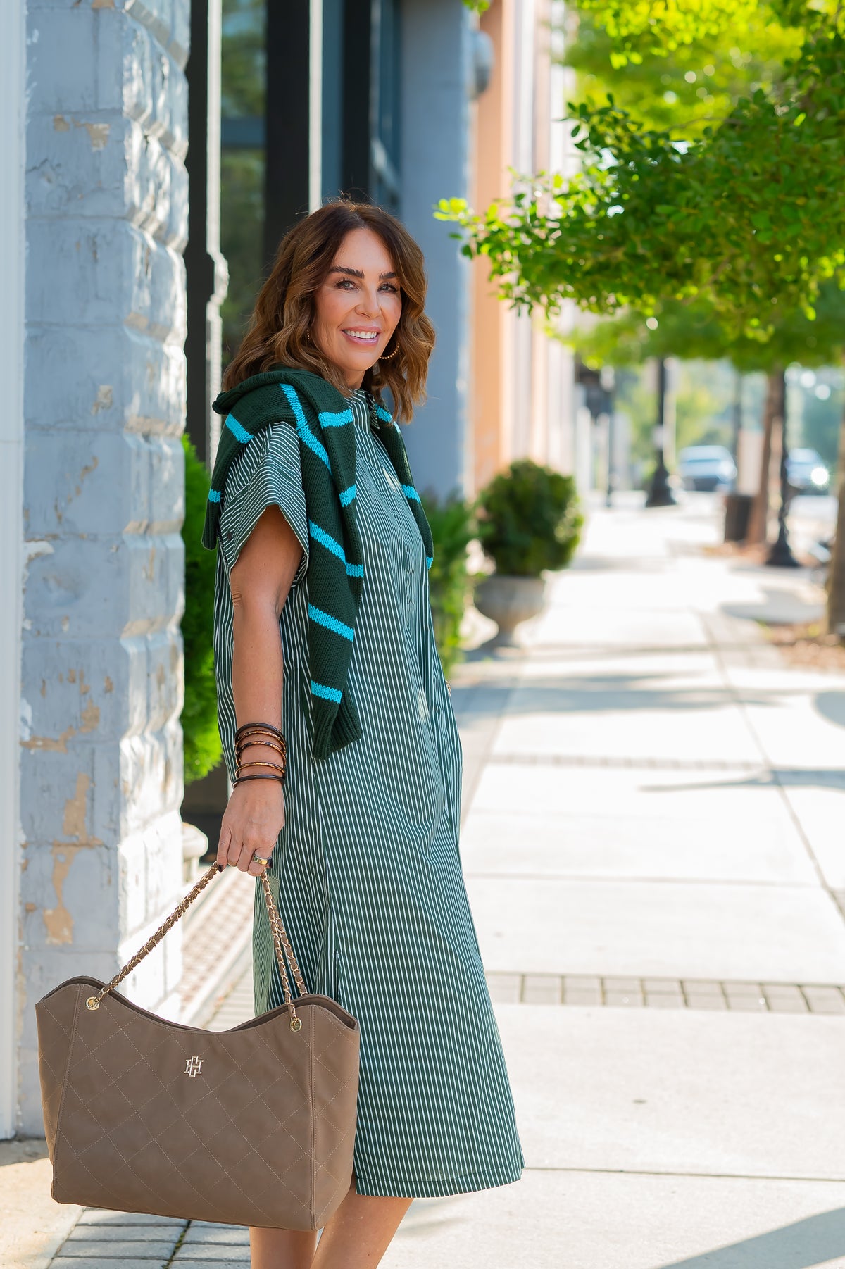 Ruby Green Stripe Dress