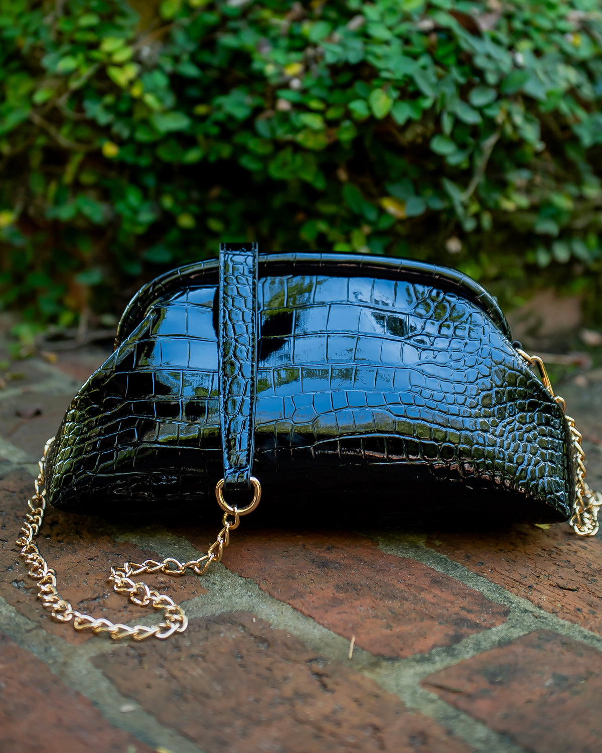 Lennox Folding Clutch Black Patent EC