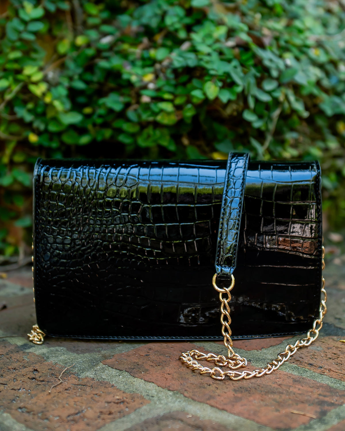 Bryn Clutch/Crossbody Black Patent EC