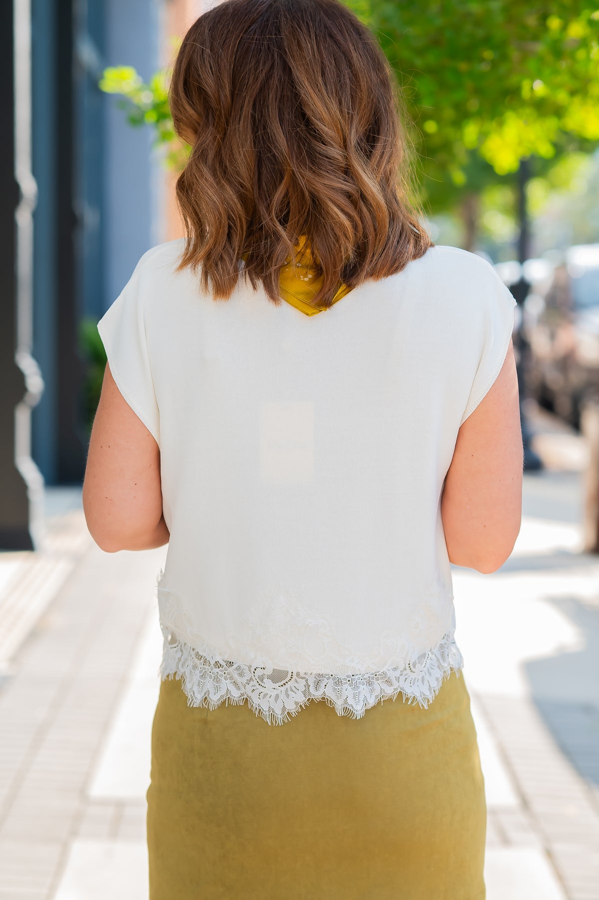 Vida Lace Top-Cream