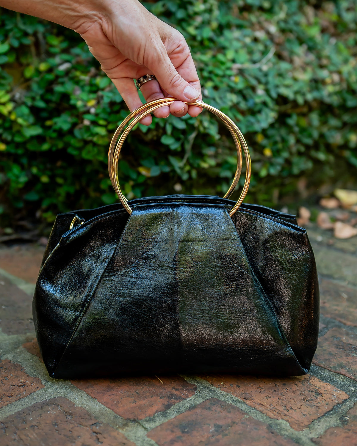 Brooks Bag with Rings Glimmer Black
