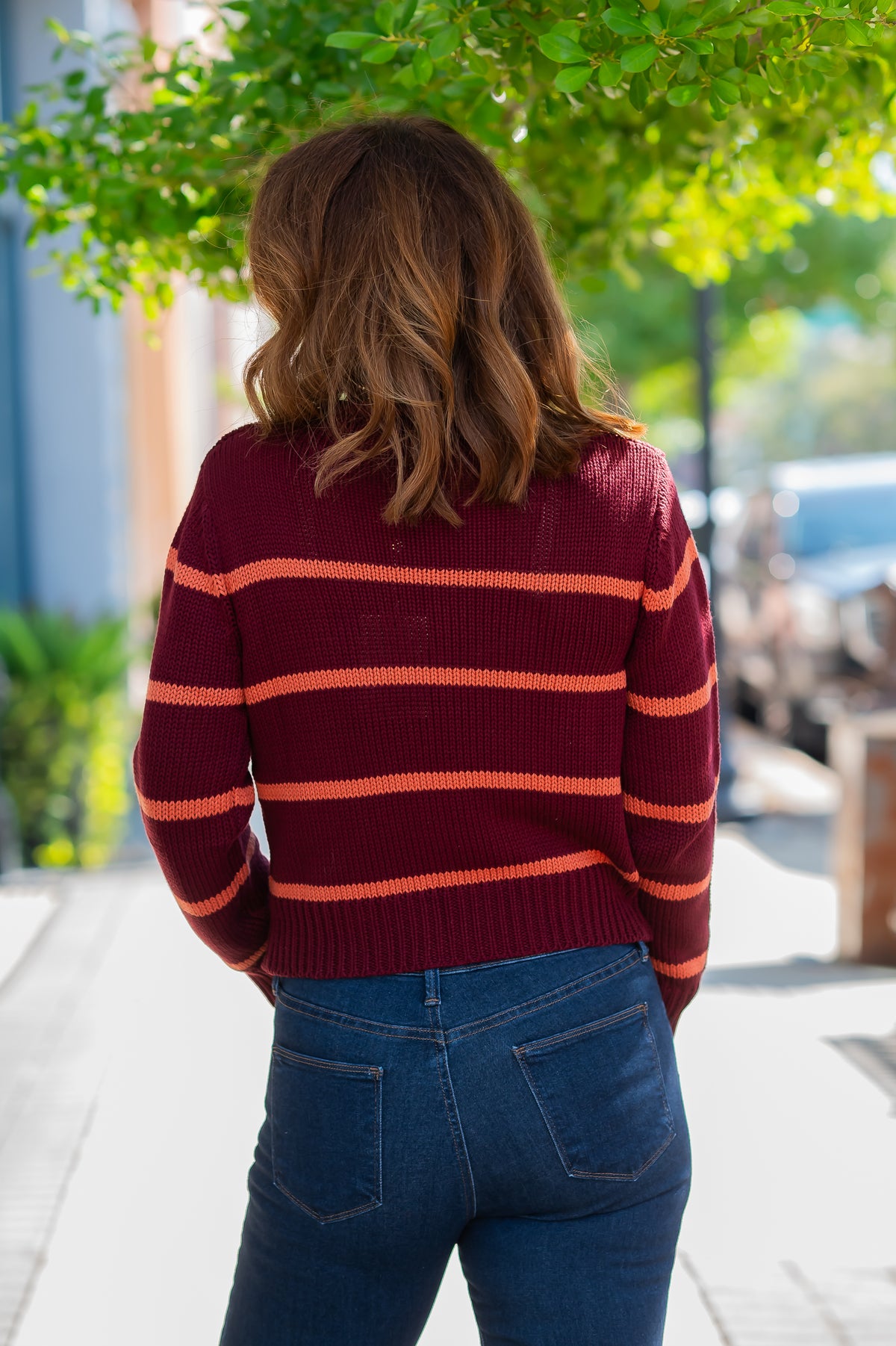 Mavis Stripe Sweater-Wine