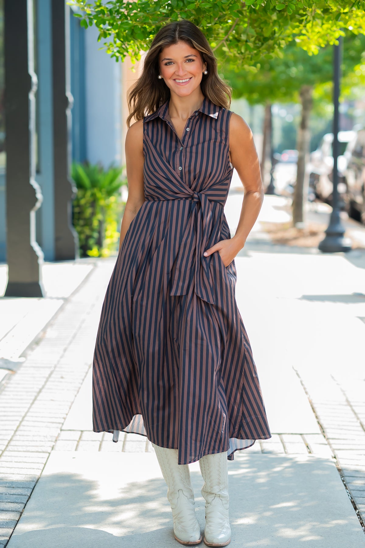 Lila Striped Dress