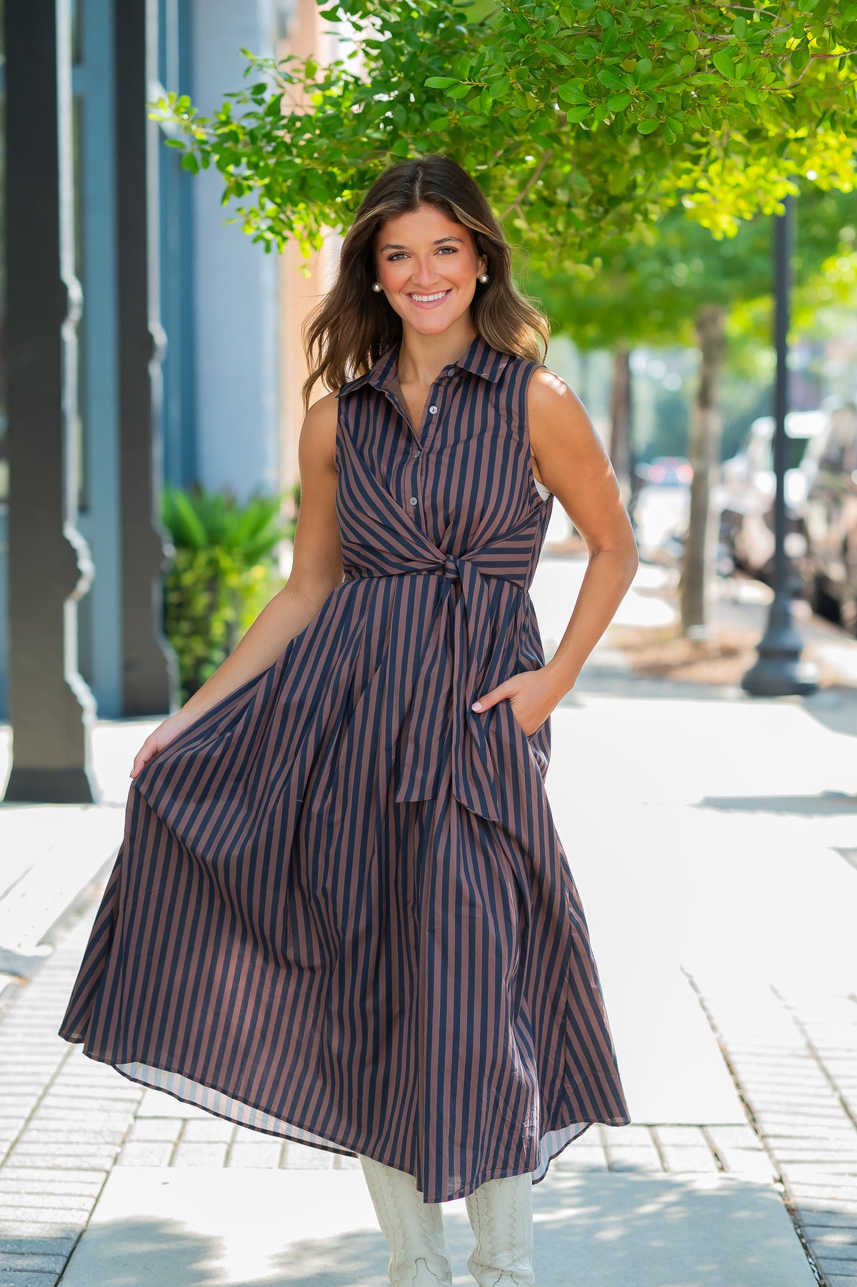 Lila Striped Dress