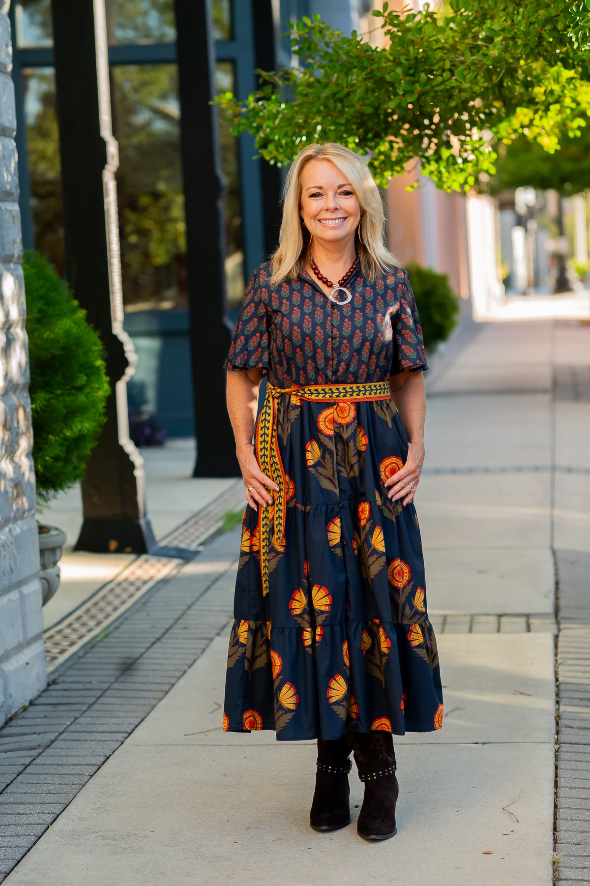 Bran Floral Tiered Dress