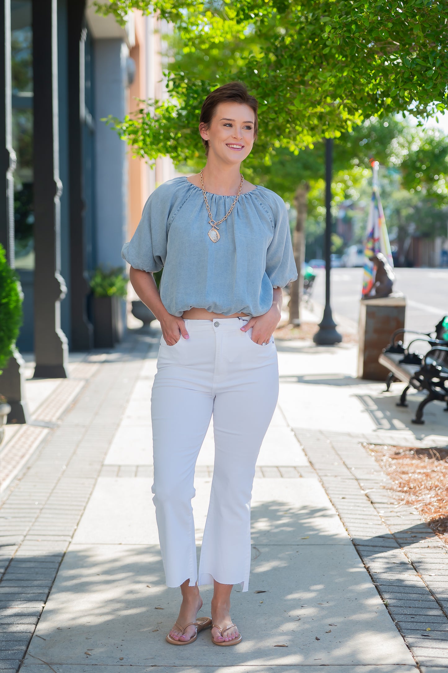 Ella Bubble Hem Top