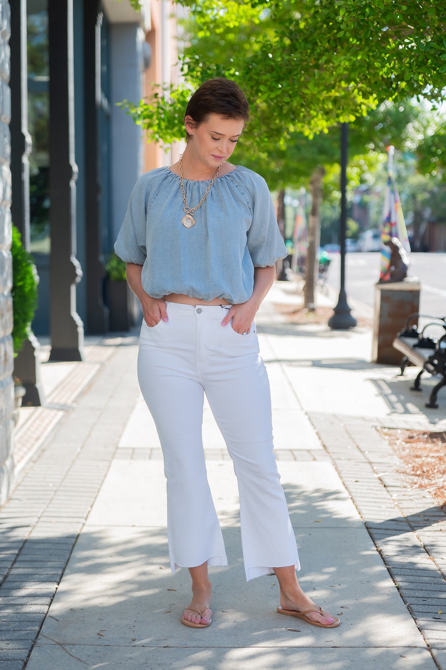 Ella Bubble Hem Top