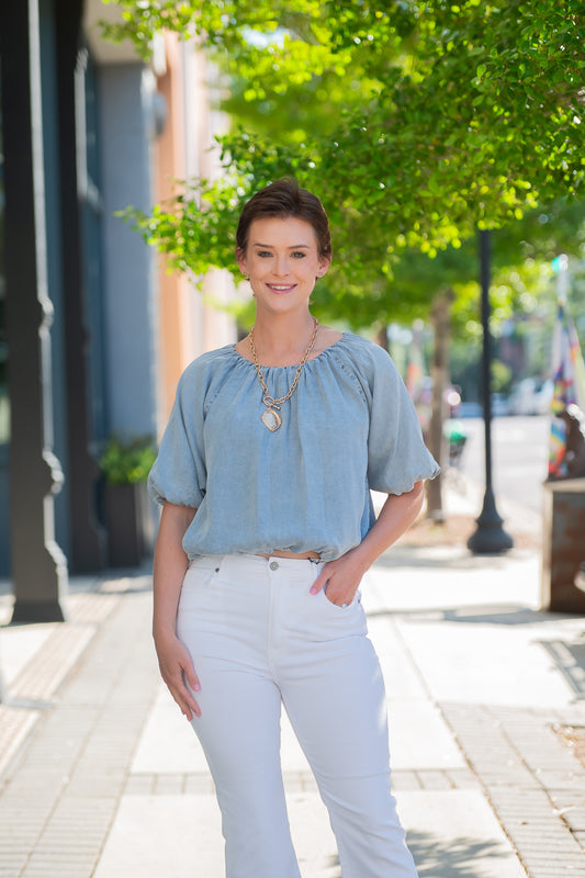 Ella Bubble Hem Top