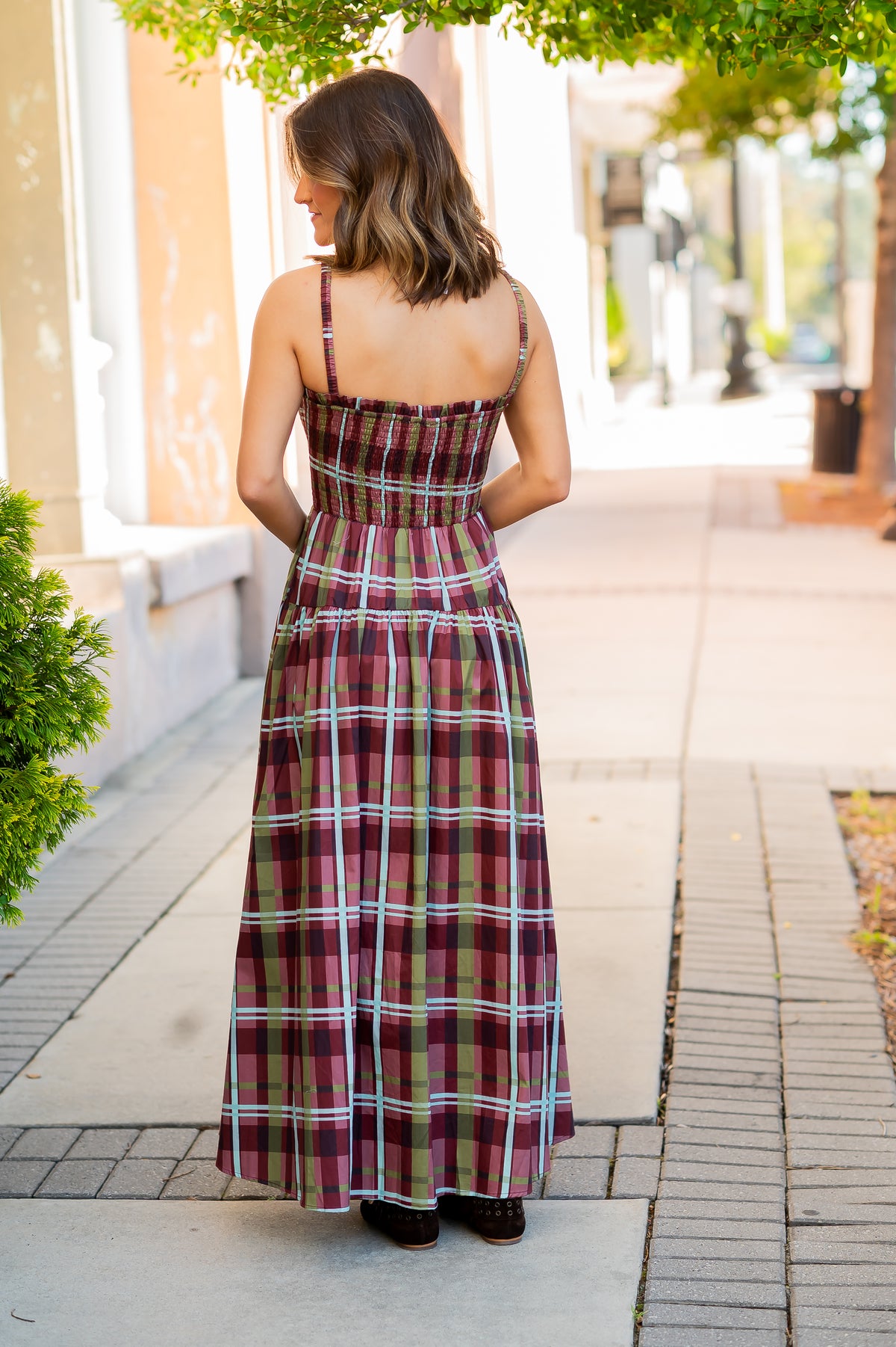 Hayes Plaid Tiered Dress