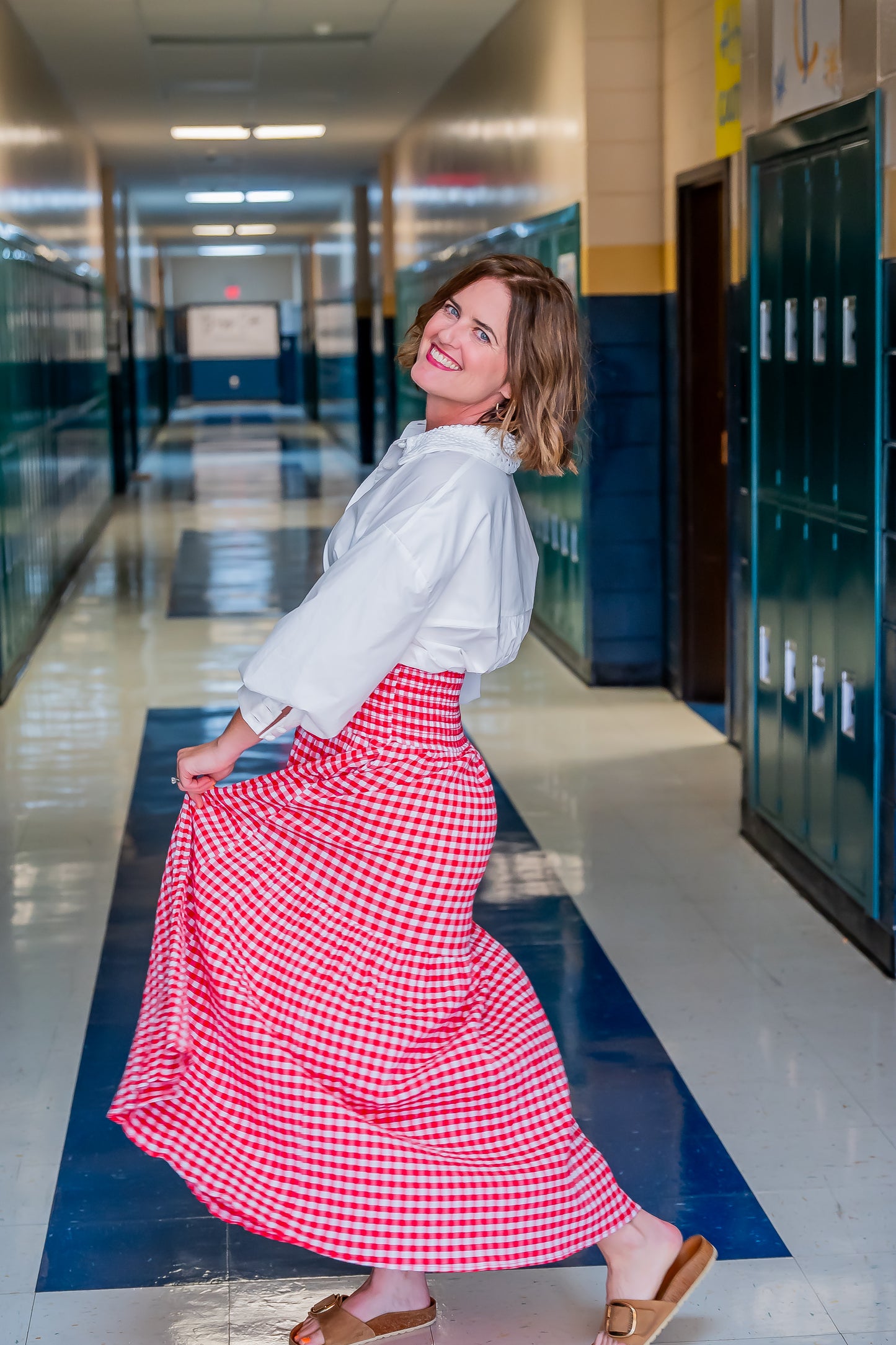 Annie Red Gingham Skirt