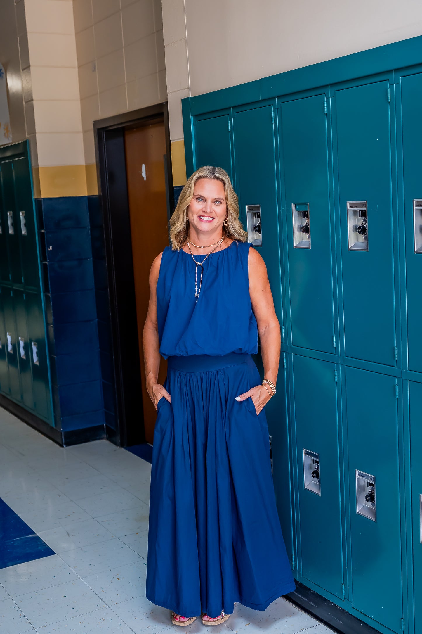 Kokomo Cotton Maxi Skirt-Navy