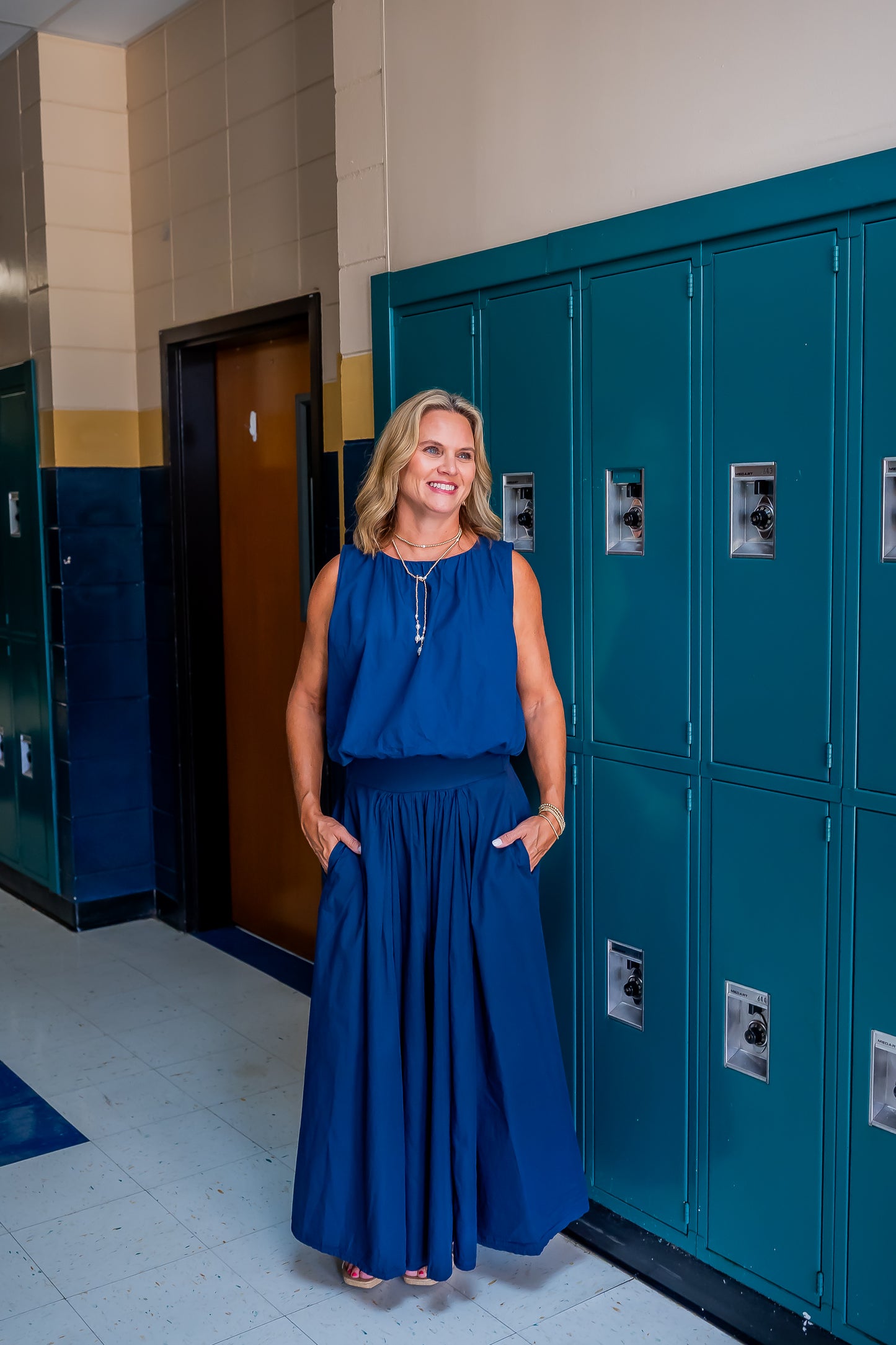 Kokomo Cotton Maxi Skirt-Navy