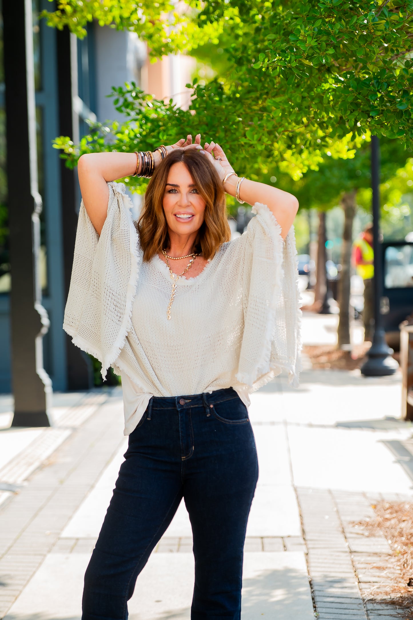 Paola Open Knit Top