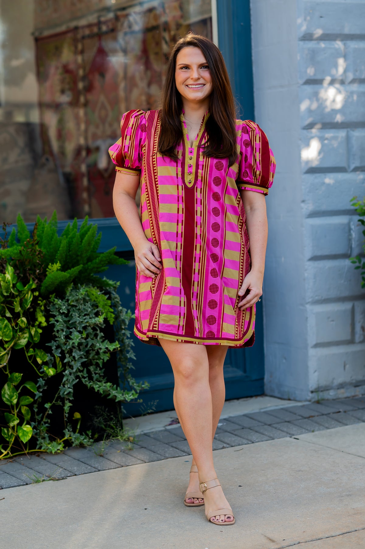 Noel Geo Short Dress-Plum
