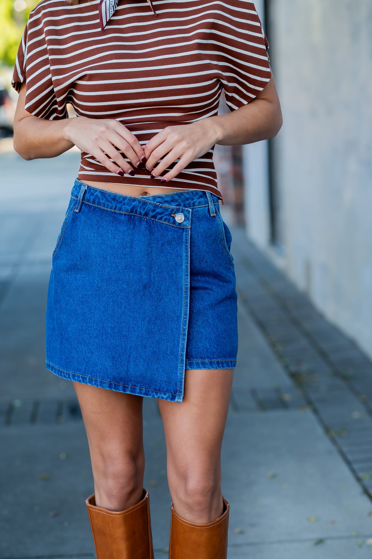 Dylan Denim Wrap Skirt