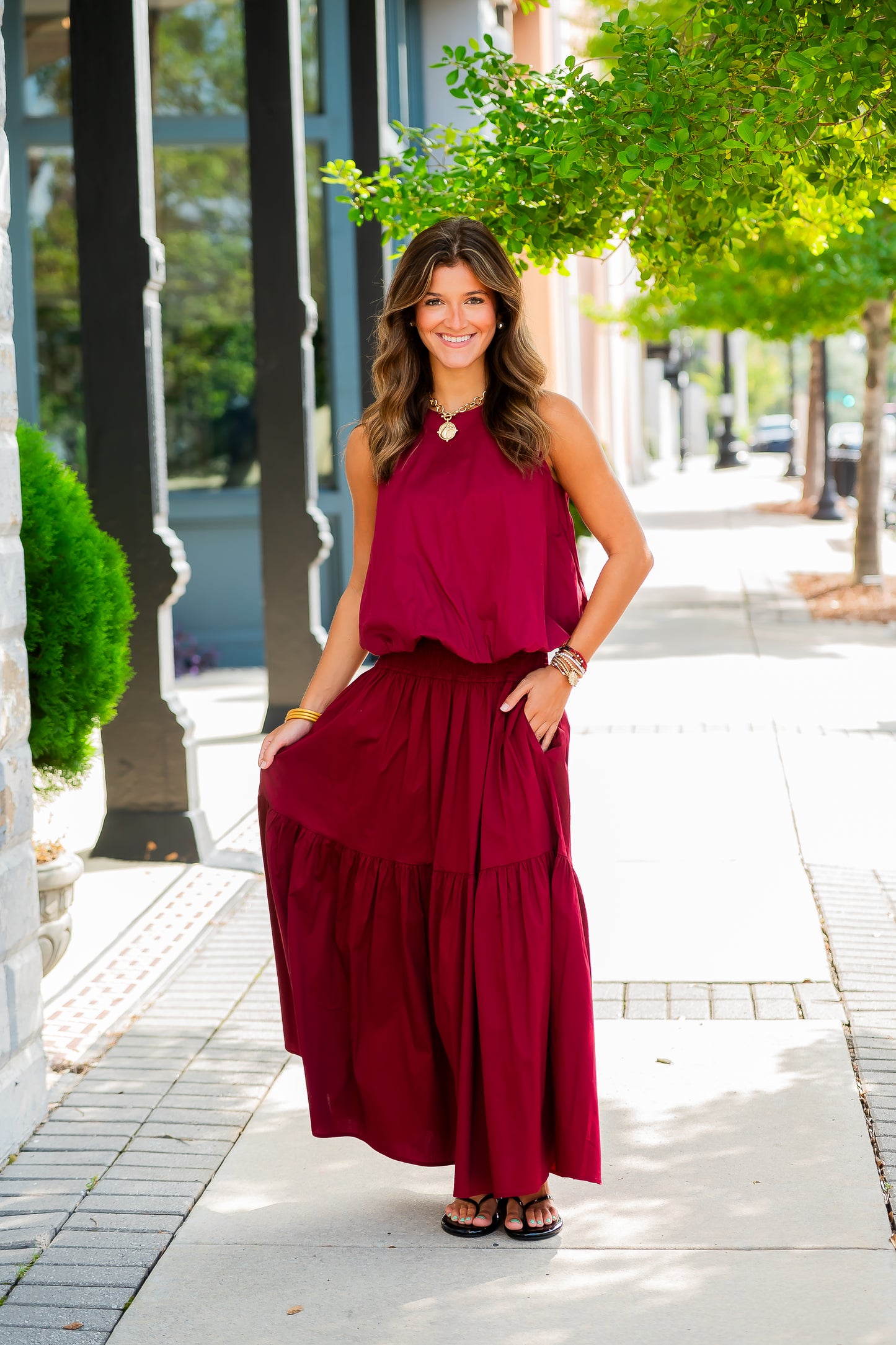 Quinn Burgundy Skirt