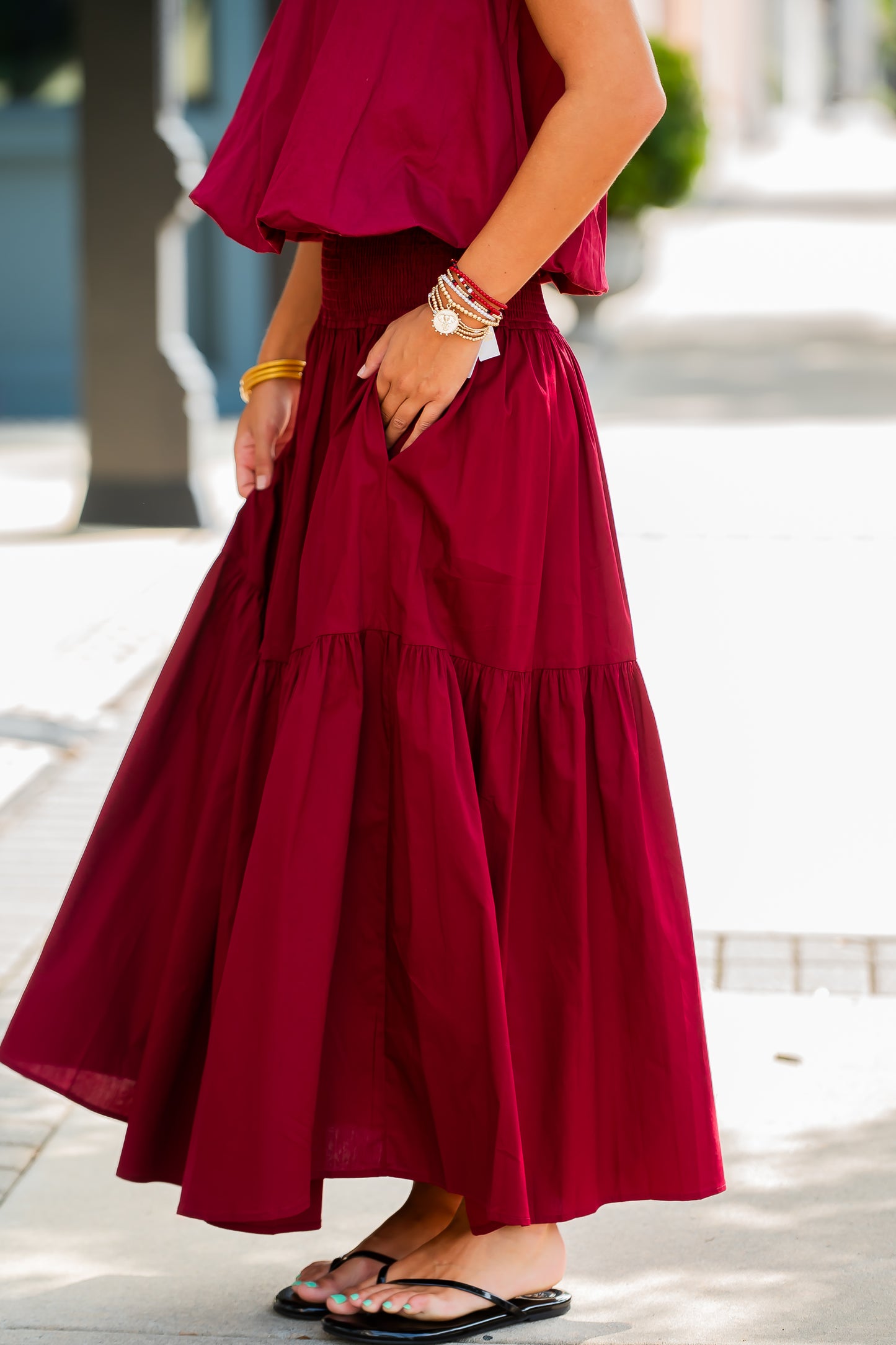 Quinn Burgundy Skirt