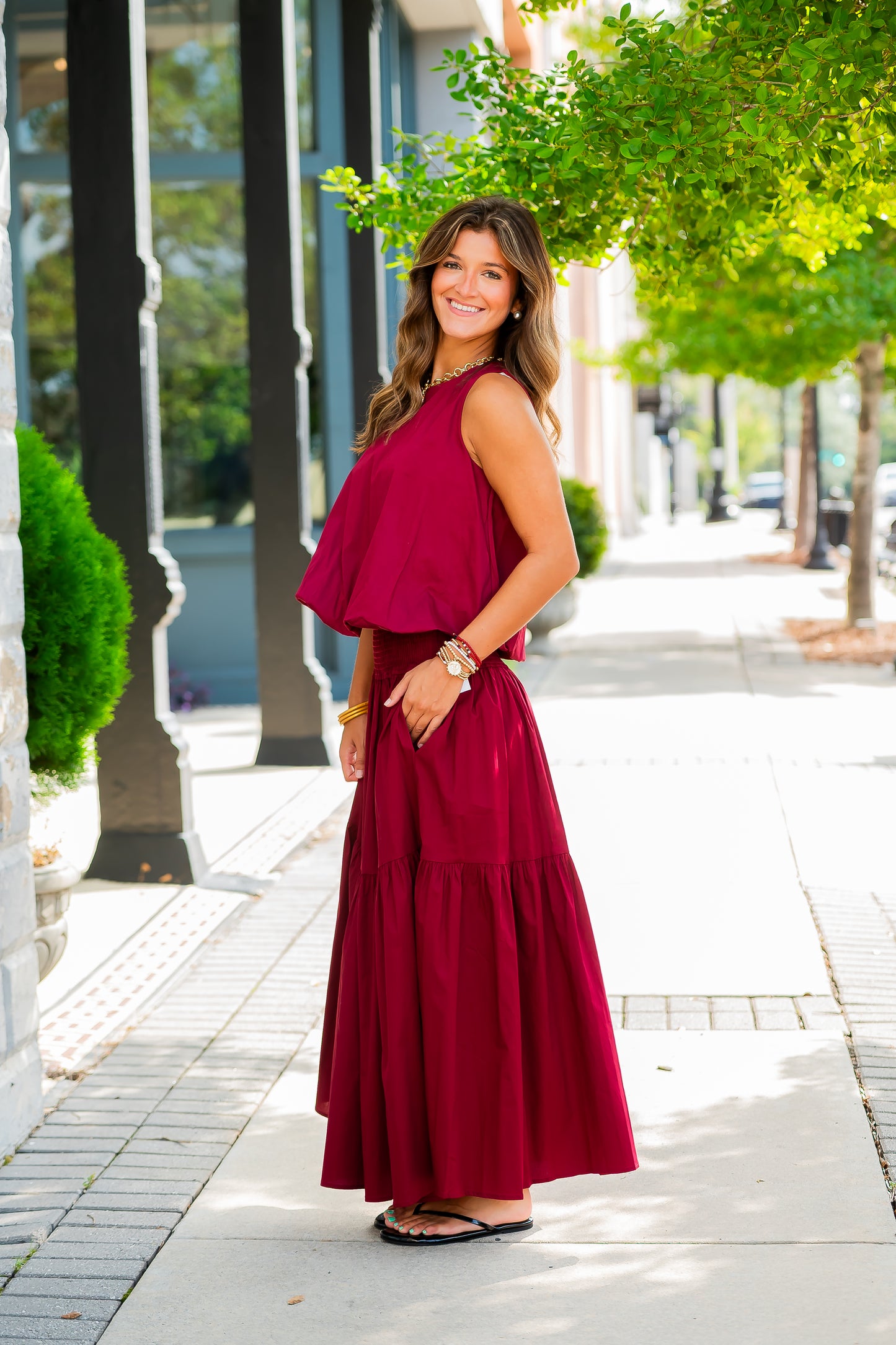Quinn Burgundy Skirt