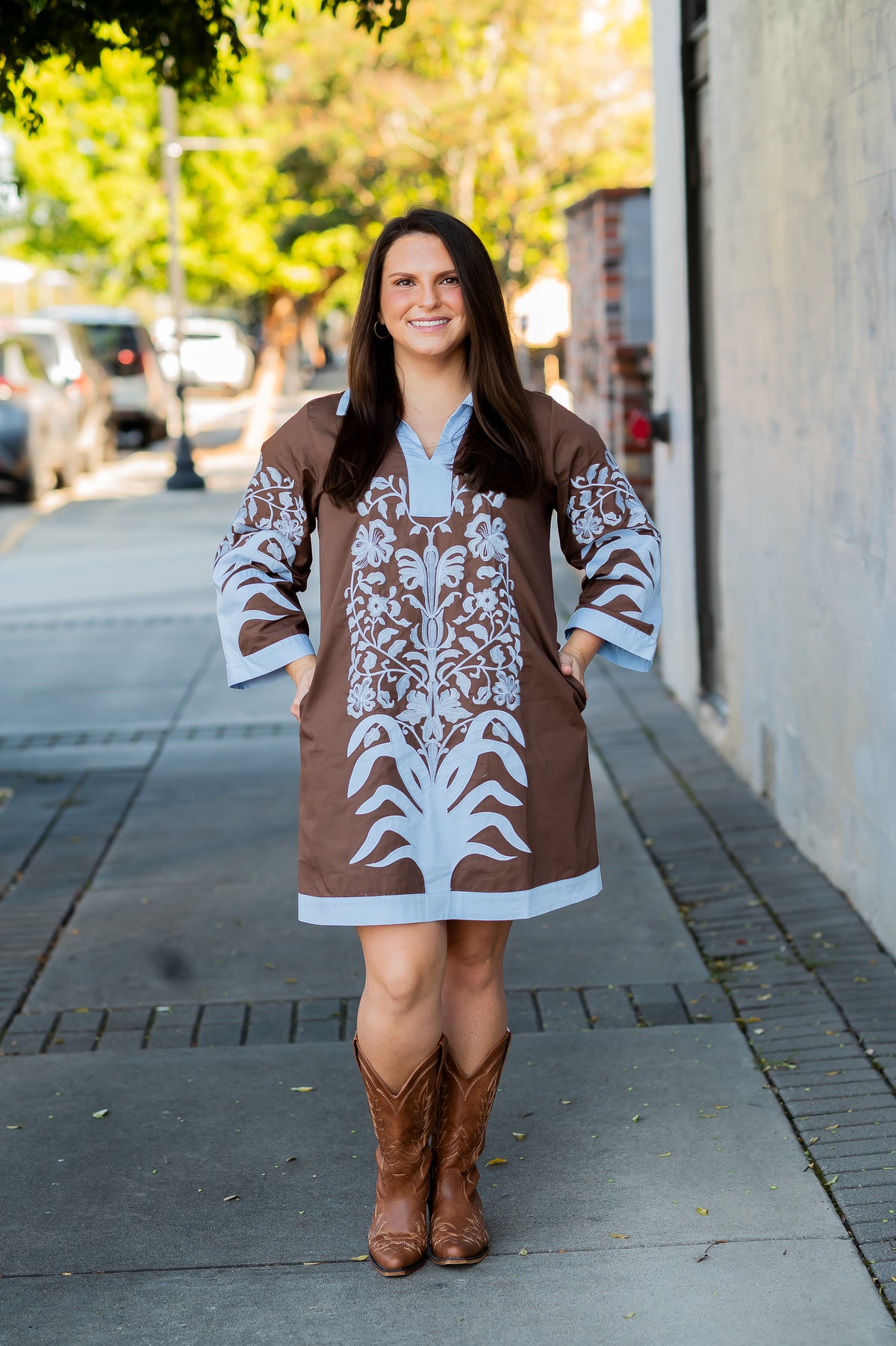 McCall Shift Dress-Brown