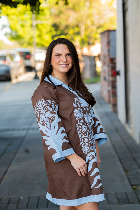 McCall Shift Dress-Brown